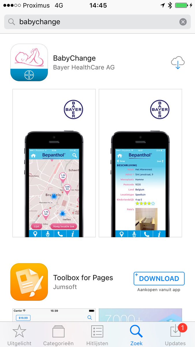 Yes! 🙏🏻Eindelijk 'n app waarmee'k kan checken waar'k m'n dochtertje deftig en proper kan verversen ...💩vuile pamper:ok!vuil toilet:niet ok