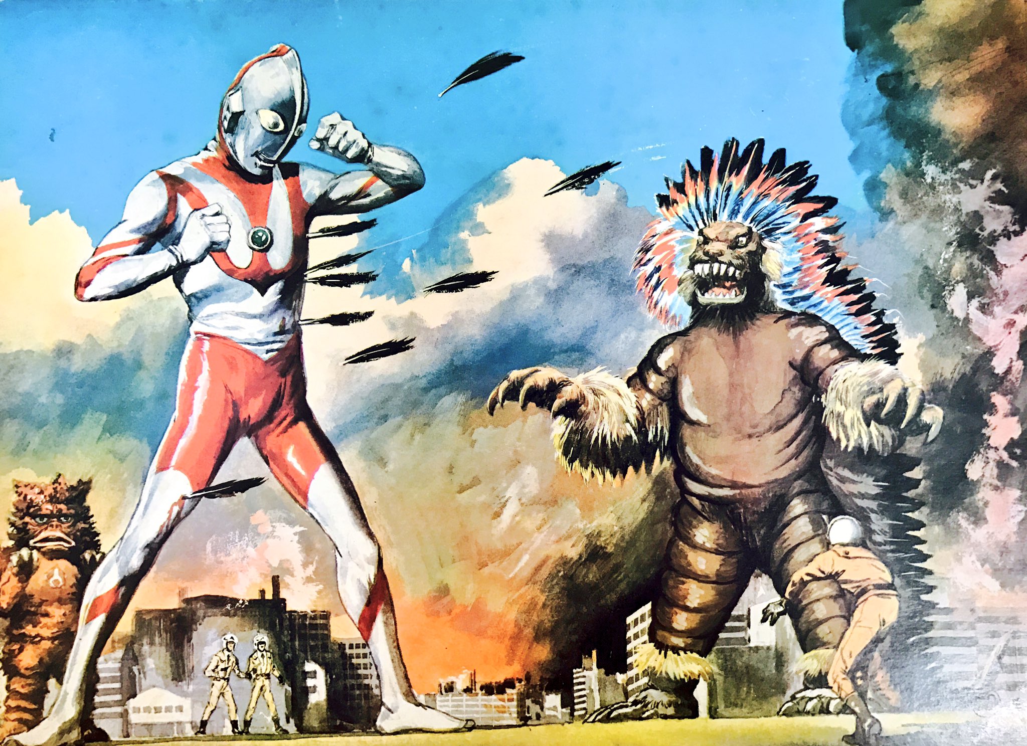 6070-1 T 超希少 紙芝居ウルトラマン 大怪獣総進撃 作画 小松崎