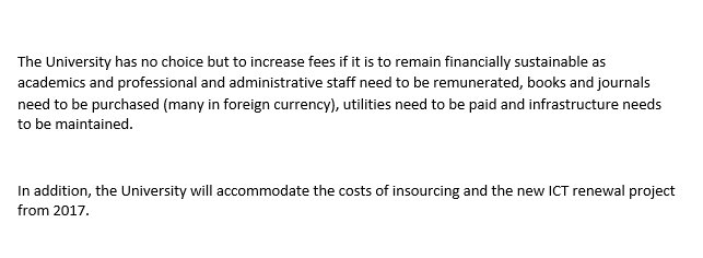 JacaNewswatch's tweet image. #Fees2017 #Wits: We have no choice but to increase fees to remain financially sustainable