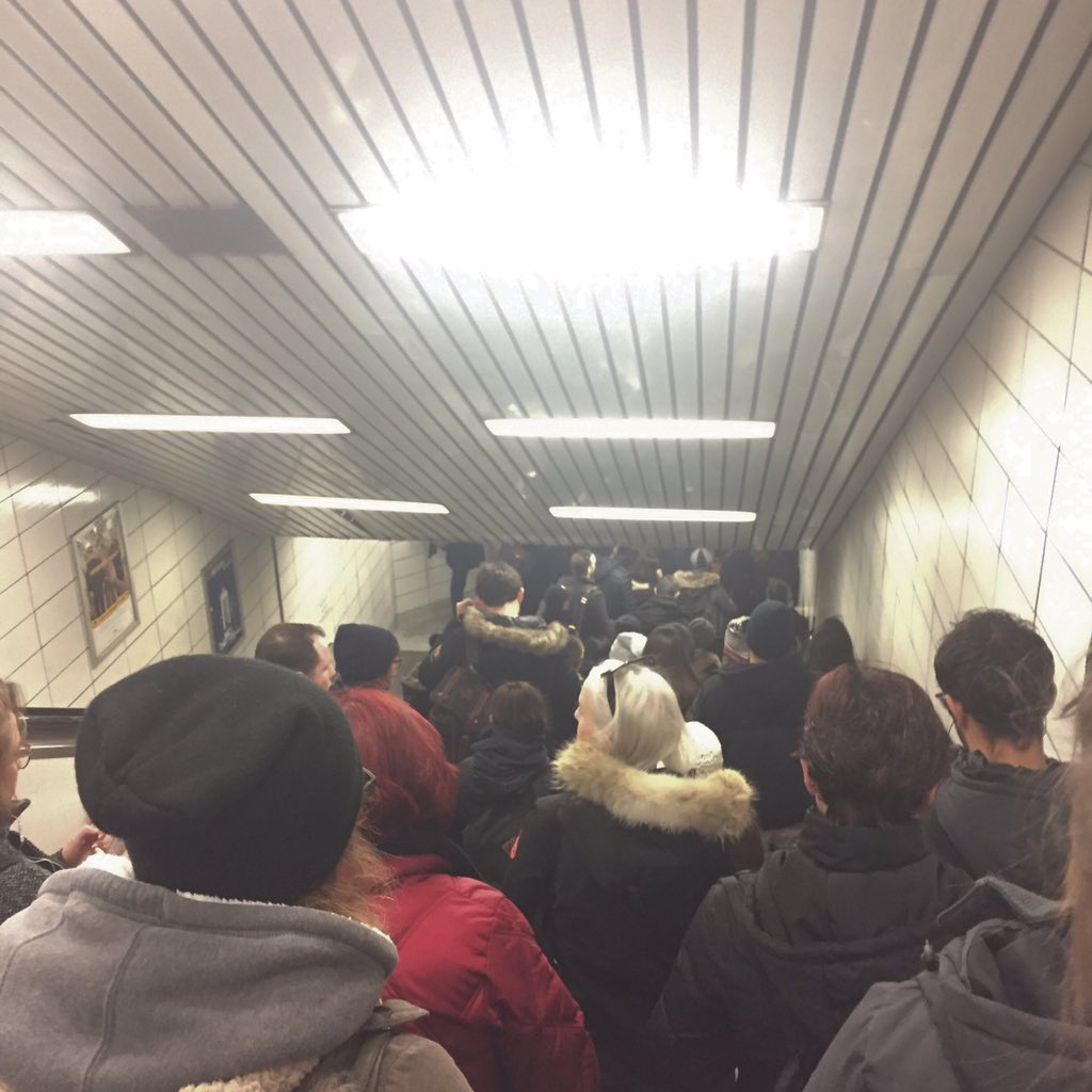 JAWalker's tweet photo. Ossington station this morn. Where I waited for 15 min just to get on the platform. Maybe transit should be a bigger priority? #TTCfails https://t.co/gsljVVtPHd