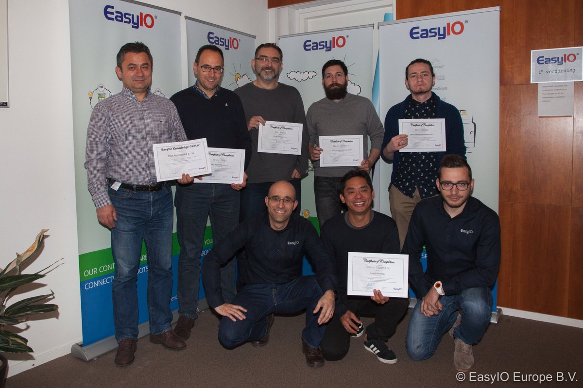EasyIOEurope's tweet photo. Congrats to the guys who completed our #CPT and #EasyStack training last week! If you need training, check out https://t.co/eRAPeleqOL https://t.co/kvRKn7p0DI