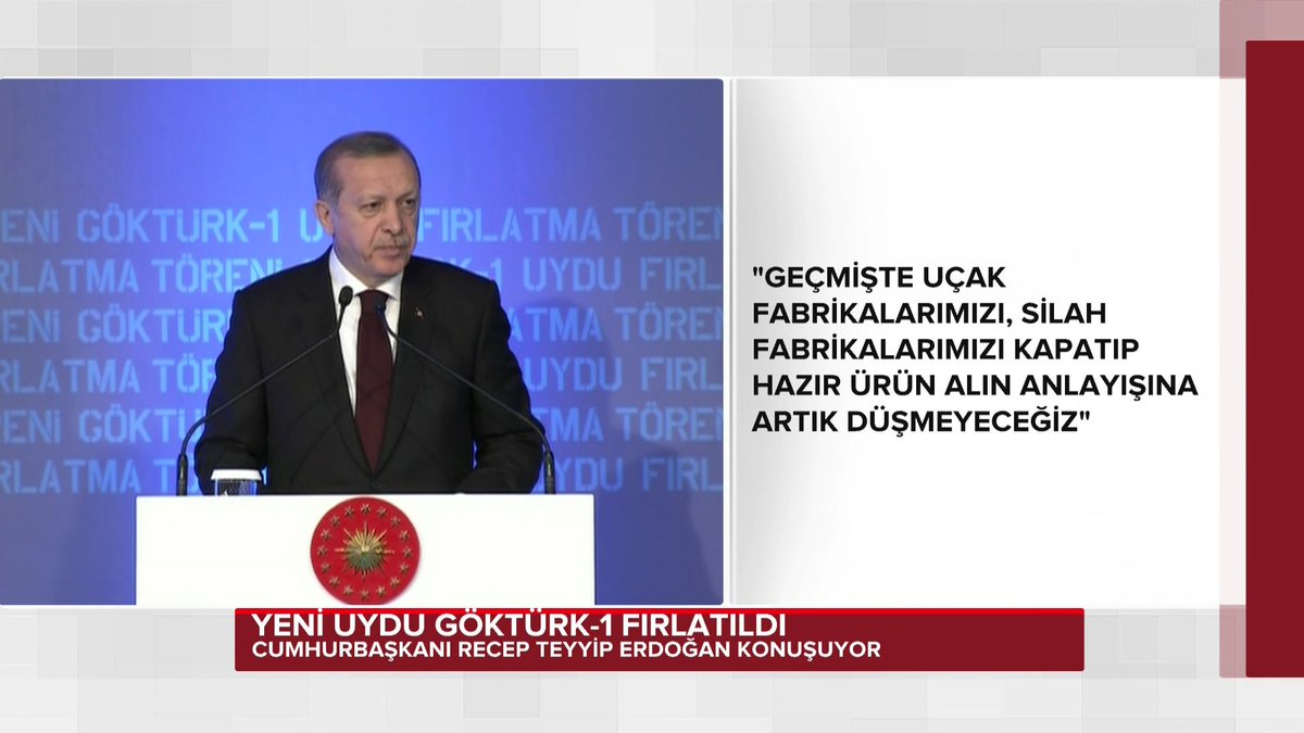 ahaber's tweet photo. #SONDAKİKA
"Yeni Uydu Göktürk-1 Fırlatıldı"
Cumhurbaşkanı Recep Tayyip Erdoğan konuşuyor...
 https://t.co/66GOh3KE2G https://t.co/HzUEhMnZrb