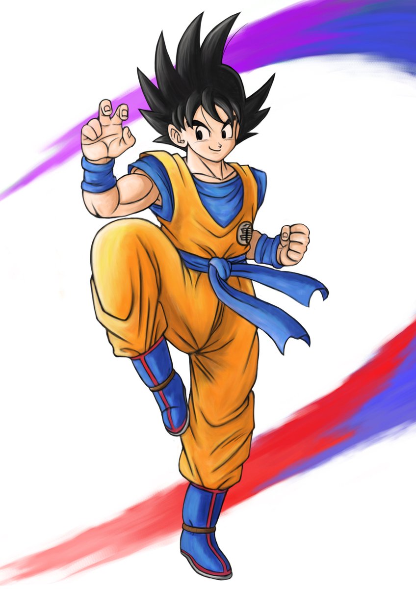 Yamasan やっと完成 フォロアー100人越え記念イラスト 遅くなりました 悩みに悩んだ結果 まだあどけなさが残る青年悟空です 今後共どうぞよろしくです また この頃の悟空を描いたのには理由がありますが それは後ほど