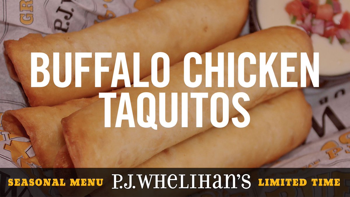 PJsPub's tweet photo. #LimitedTimeOnly Menu STARTS TODAY @PJsPub - Come try one of our NEW MENU ITEMS - #Buffalo #Chicken #Taquitos #Foodie #Delicious #PJsLTO https://t.co/TjCuqcfMCh