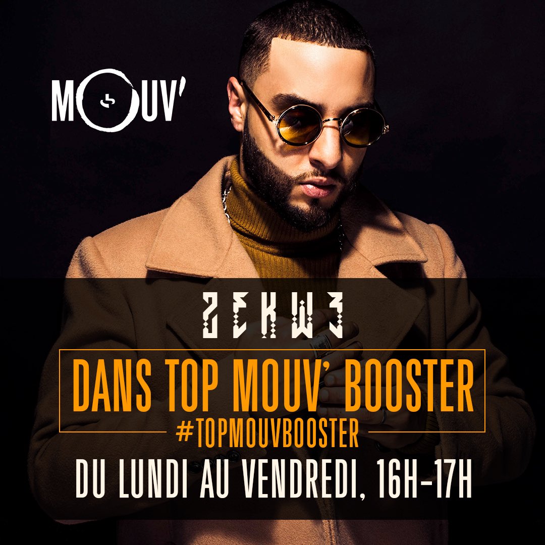 RepeatLabel's tweet photo. Retrouvez @ZekweOfficiel toute cette semaine en interview dans l'émission #TopMouvBooster de @GregGodefroy sur @mouv !
#FrappMusiq https://t.co/djcuJNAROu