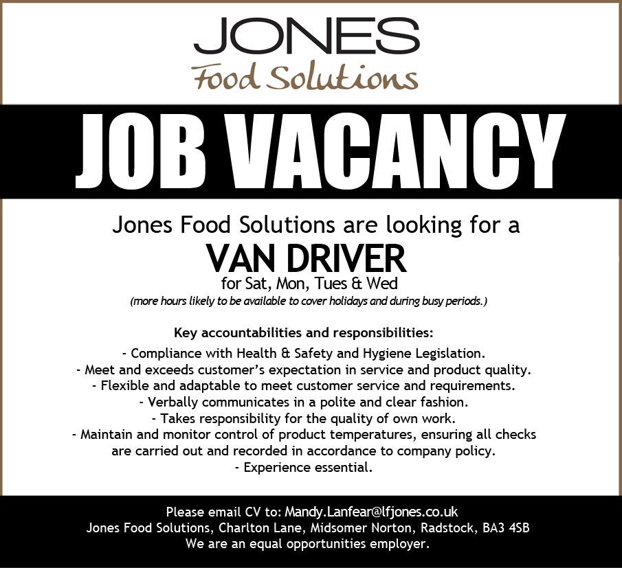 van driver job vacancy