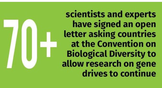Open letter from #genedrive scientists to the countries at #COP13: please support science. targetmalaria.org/gene-drive-ope…