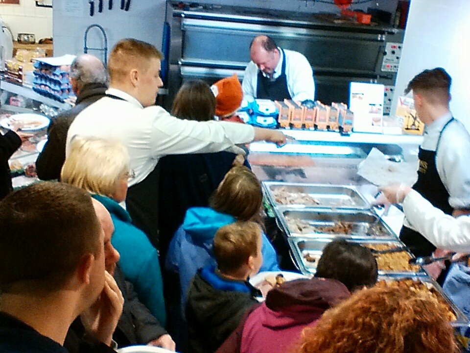 jono_1001's tweet photo. @UptonsButchers great night at your Christmas open evening but need a bigger store! https://t.co/4UZsmaTjY5