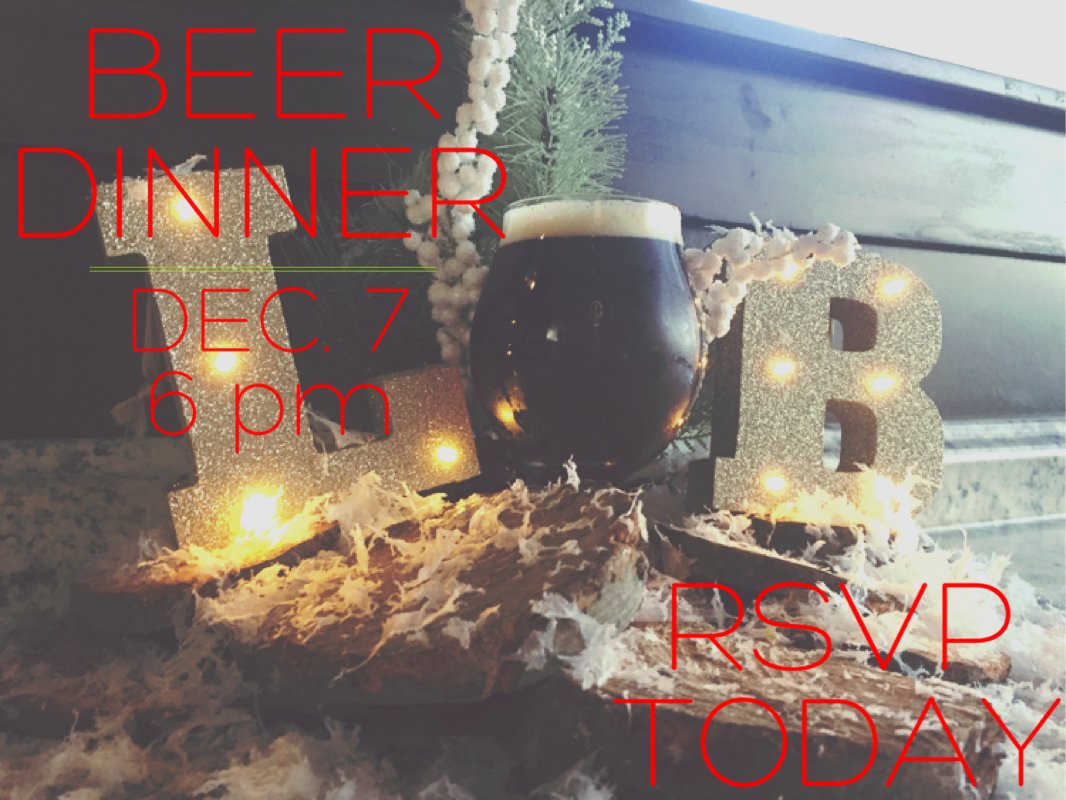 RockBottomLB's tweet image. Only a few more days to reserve your spot for the Beer Dinner on Dec. 7th! $55+ tax and tip for 5 bees and 4 courses. RSVP now!