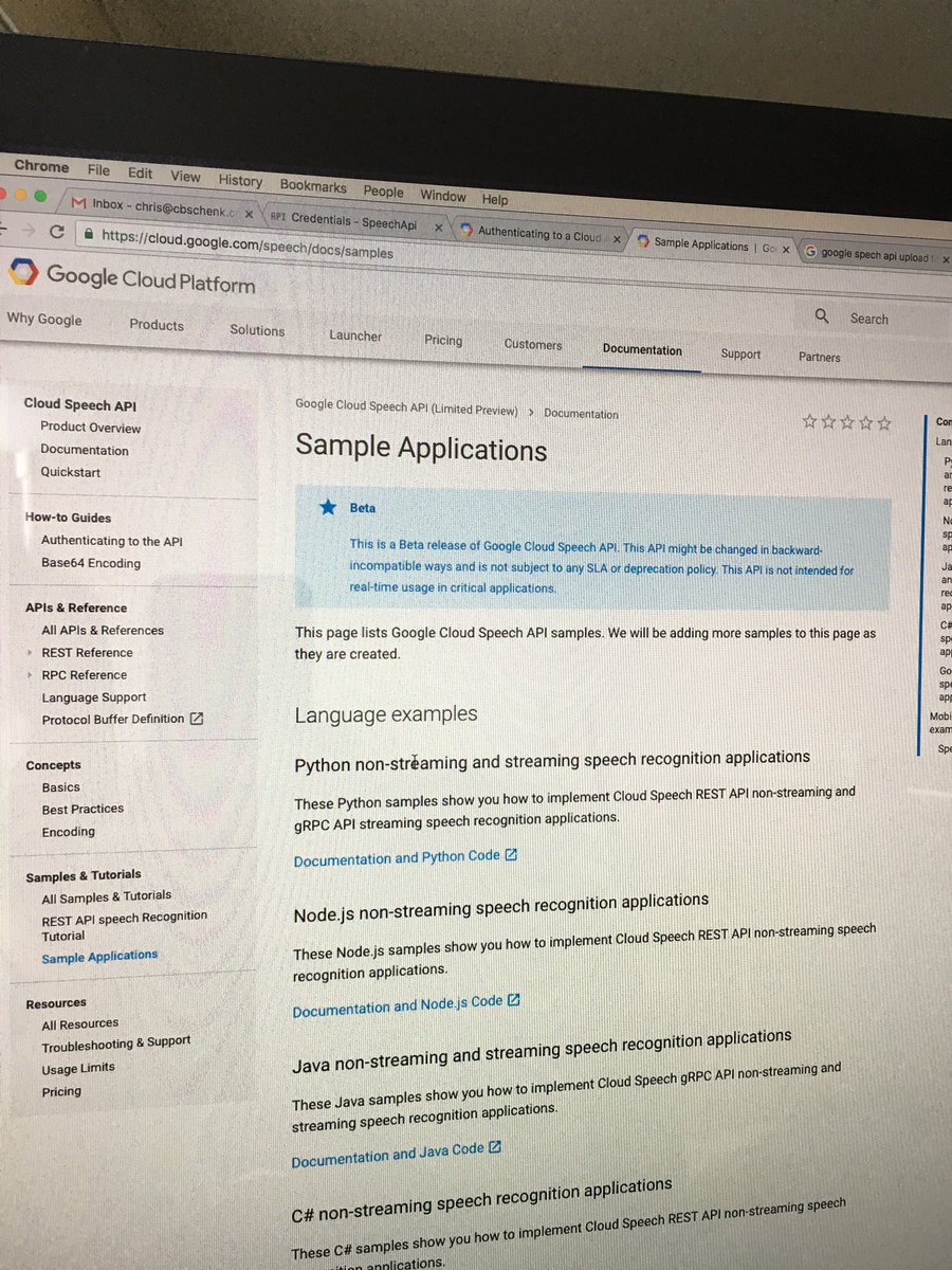cbschenk's tweet image. Writing code to submit audio to the #google #speechapi so I don't have to manually transcribe interviews anymore. #editing #transcribing