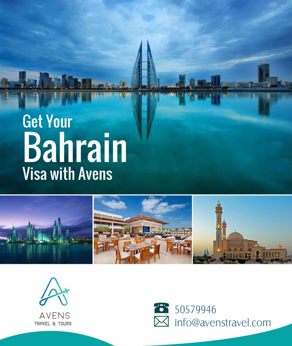 Get Your Bahrain Visa With Avens (y)
For more details Contact us on;
Call : 50579946
Mail : Info@avenstravel.com
Like (y) | Share :)