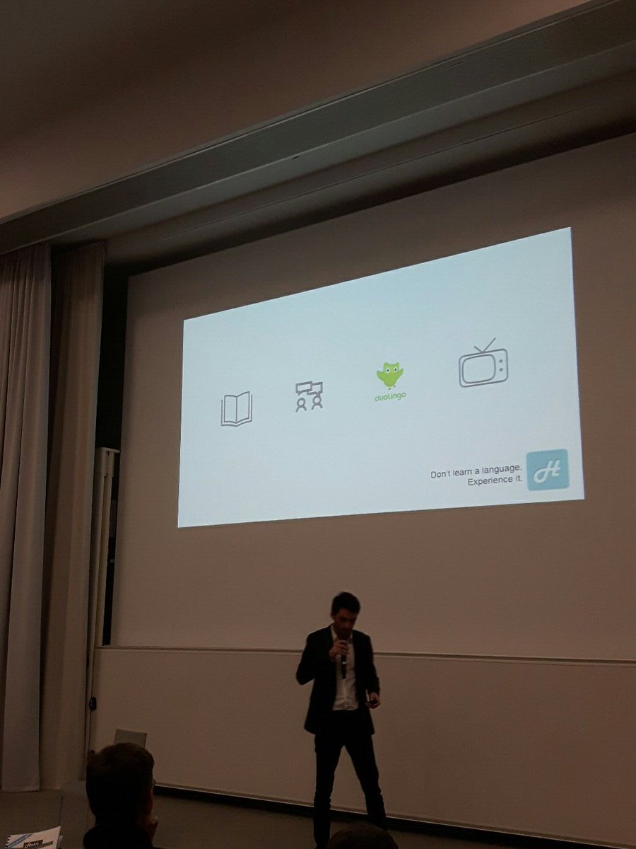 HECParisMasters's tweet photo. 2nd pitch @AppHablo the app for your language tandem experiences #DareAward https://t.co/S1noNNxv2Y