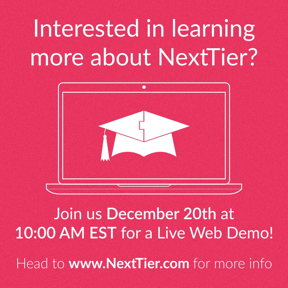 NextTierEdu's tweet photo. How about another free webinar? Register &amp; learn how to improve your school's college readiness! #HSCChat #SuptChat https://t.co/HsTbUaPAgU https://t.co/SMH1vQz9gp