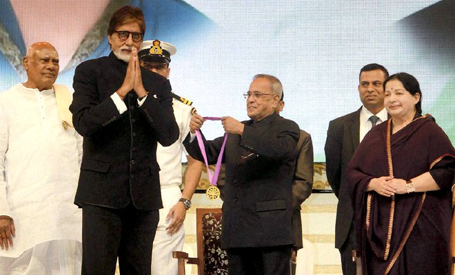 SrBachchan's tweet photo. T 2463 - Jayalalitha ji the only CM of a State that celebrated 100 years of Indian Cinema .. from all regions .. most admirable ! https://t.co/W2pcsVKhYL