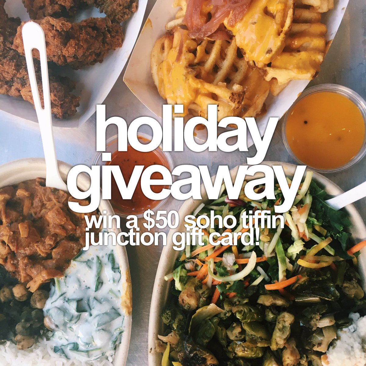 SoHoTiffin's tweet photo. Follow @SoHoTiffin on Instagram and @ three friends to enter! Tweet/post a photo of you with an STJ dish for three extra entries. https://t.co/sS2ZAutJeF