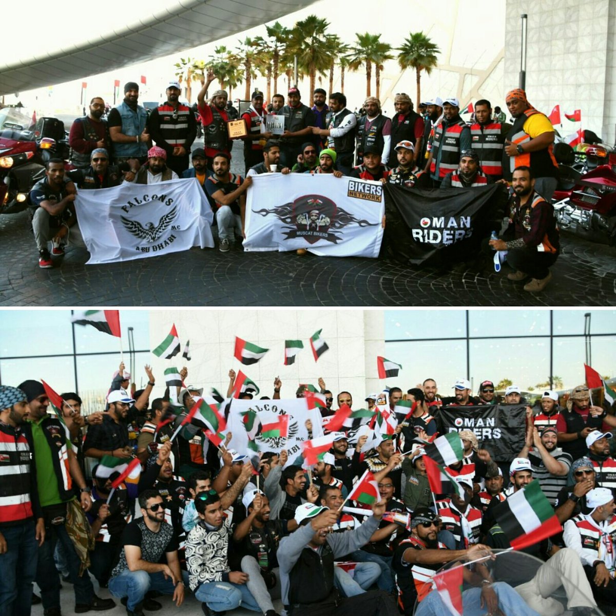 OAA_Oman's tweet photo. جانب من احتفالات سفارة السلطنة بالعيد الوطني الخامس والأربعين لدولة الإمارات الشقيقة ومشاركة فريقي عُمان رايدرز و مسقط بايكرز.. https://t.co/RKe5Z5kY19