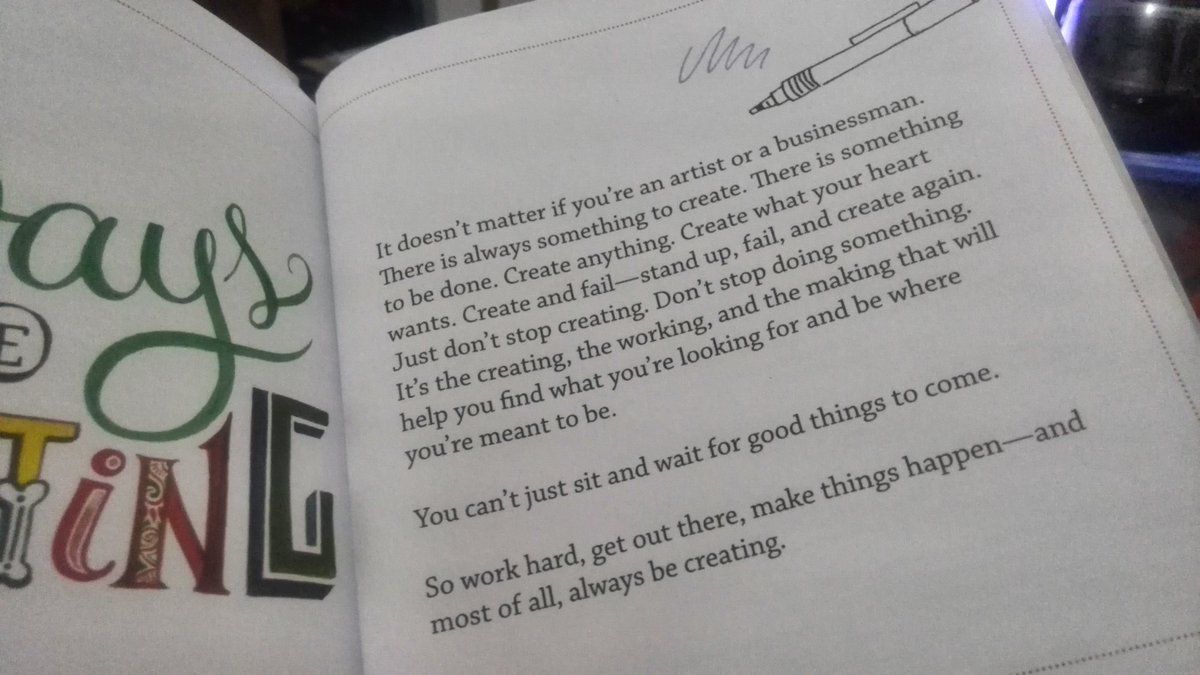 elenacreates's tweet photo. currently reading @abbeysy's #ABCsofHandLettering in prep for my tomorrow's senior HS class... π #letteringactivity https://t.co/9pY7BQWDUh