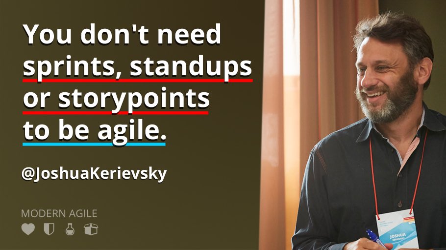 JoshuaKerievsky's tweet photo. We are uncovering better ways of being awesome. #ModernAgile https://t.co/q097uOUWIZ