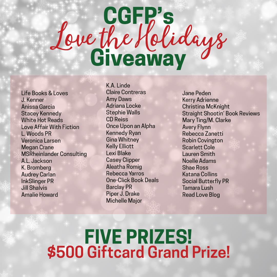 #WIN a $500, $300, $100 or $50 GC by signing up for info from your fave authors, book bloggers &amp; PR reps. ENTER!  bit.ly/CGFPHolidayGiv…