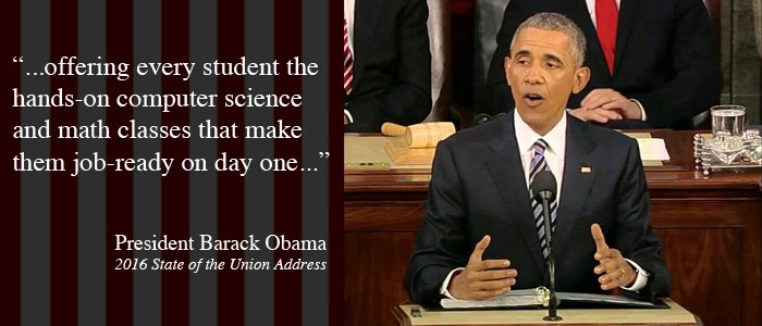 NSF's tweet image. Today is the 1st day of Computer Science Edu Week 2016! Learn how fed agencies are supporting #CSEdWeek: bit.ly/2hakWoT #CSforAll