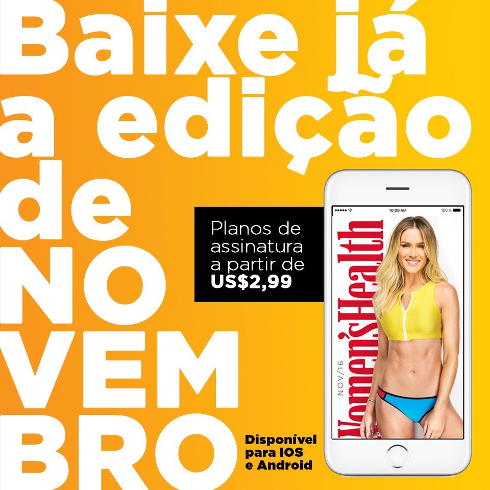 WomensHealthBR's tweet photo. Nossa edição de novembro já está disponível para download! Garanta a sua e c... https://t.co/ZSlfeQ9YP3 https://t.co/IV47OE4Fby