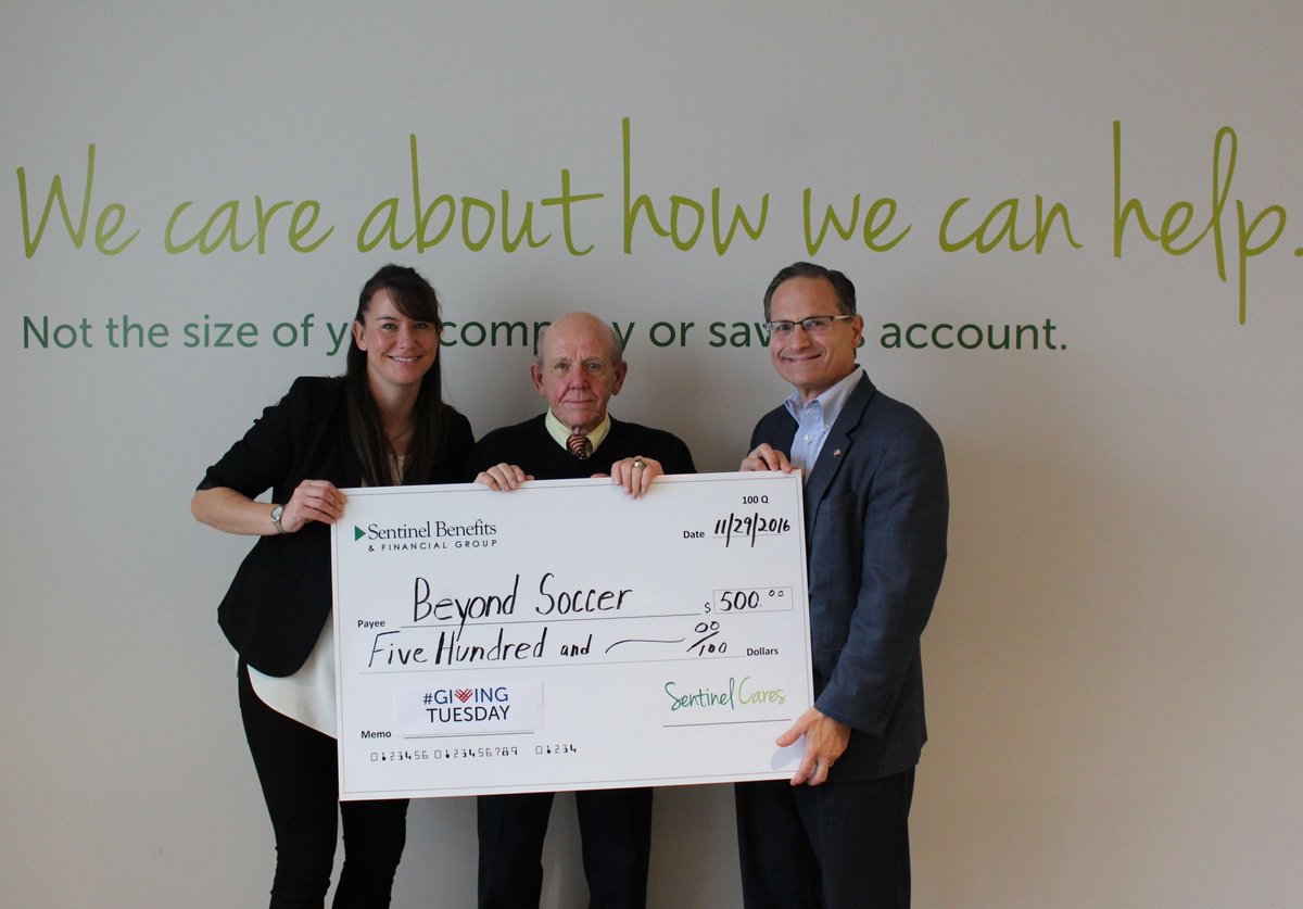 BeyondSoccer's tweet photo. Glad to be a part of the #SentinelCares community! Thank you to @SentinelBenefit for your #GivingTuesday support! https://t.co/0n652hL6AE