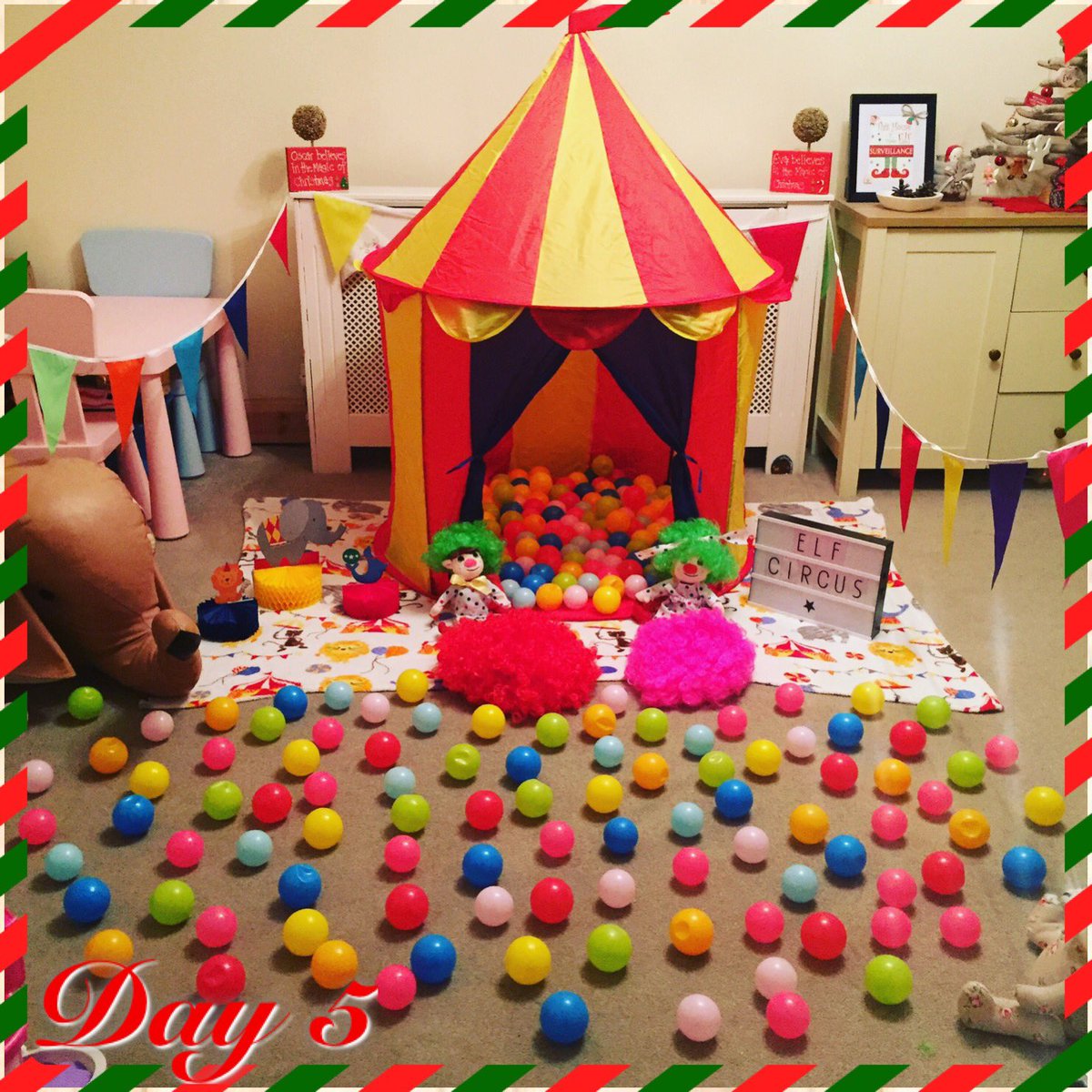 ashleelouise7's tweet photo. Day 5- The Elf Circus comes to town ❤️🎪🎟 #ElmaandErnie #elfonashelf https://t.co/MlyrR8tKgX