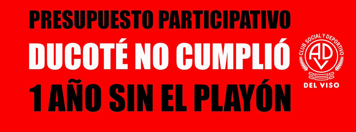 CADVoficial's tweet photo. DEL VISO votó en forma masiva y transparente el Playón en el Club Argentinos. @MunicipioPilar prometió terminarla en 2016 y #DucotéNOcumplió https://t.co/Fo2SoyEC8m