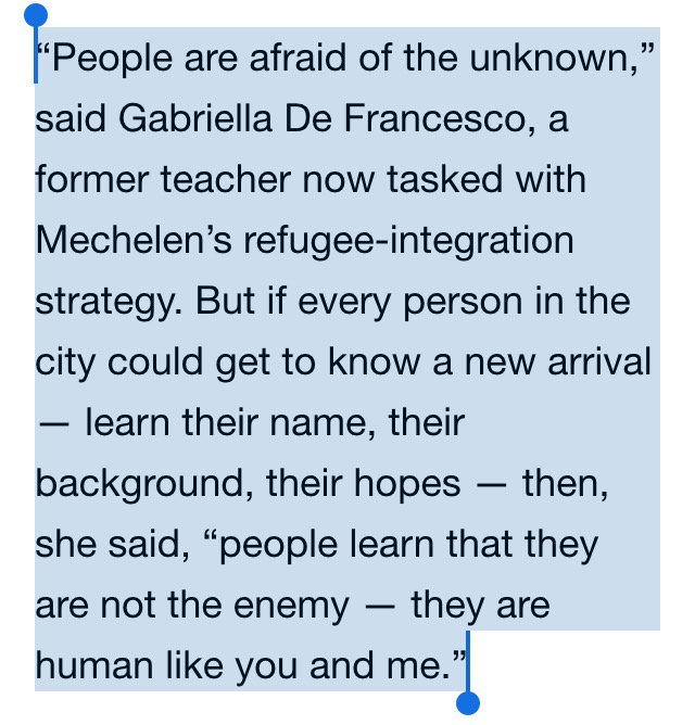 How to welcome new arrivals and bridge gaps in understanding? One Belgian city starts by stripping away anonymity. nyti.ms/2g8Kdy7
