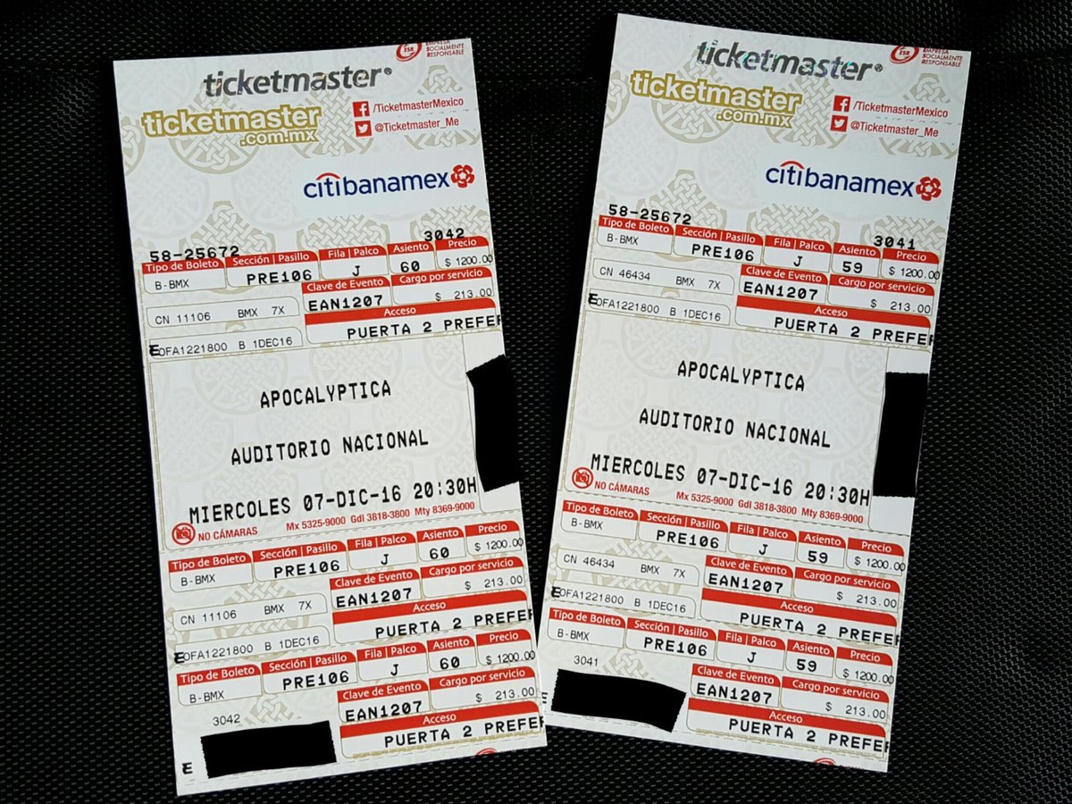 fco_cont's tweet photo. @Oppilaskunta_Mx @AuditorioMx @Vendo_Boletos #ApocalypticaEnMexico #ShadowMakerTour #ConciertosMexico Vendo 2 boletos en Preferente https://t.co/S069VhlN5e