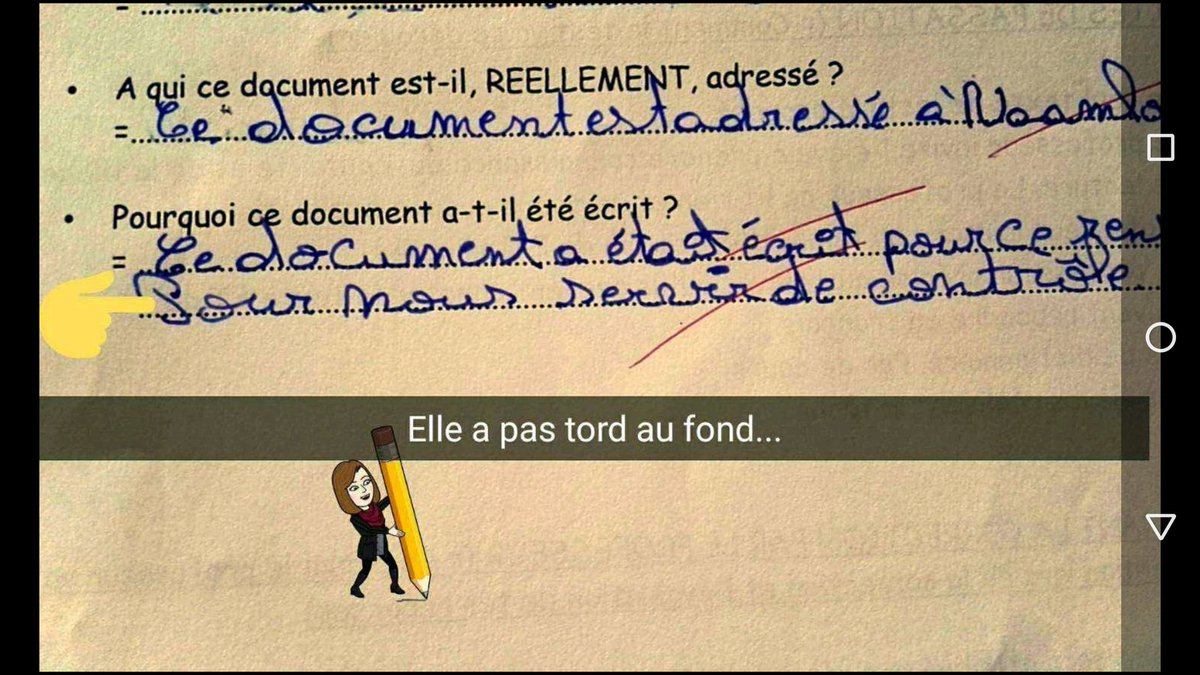 MsieurLeProf's tweet photo. Petite perle reçue sur Snapchat. Parfois les élèves ne sont pas dupes. https://t.co/5OleG9VH8e