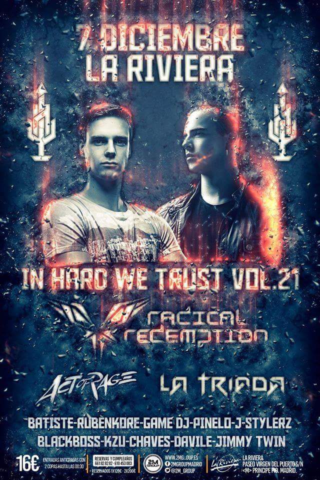 crewmusicmd's tweet photo. Miércoles 7
@in_hard_w_trust en @LaRivieraSala con @RdclRedemption @ActofRageDJ y @LaTriadaRaw entre otros.
Noche de #Hard para no perderse. https://t.co/y8GPZFunAU