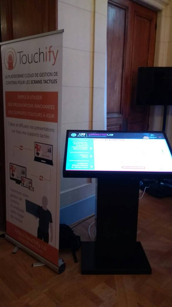 TouchifyApp's tweet image. Retrouvez l&apos;intégralité des Start-ups du #TechnionConnectedWorld #ConnectedLab sur la borne tactile Touchify à l&apos;entrée du salon !