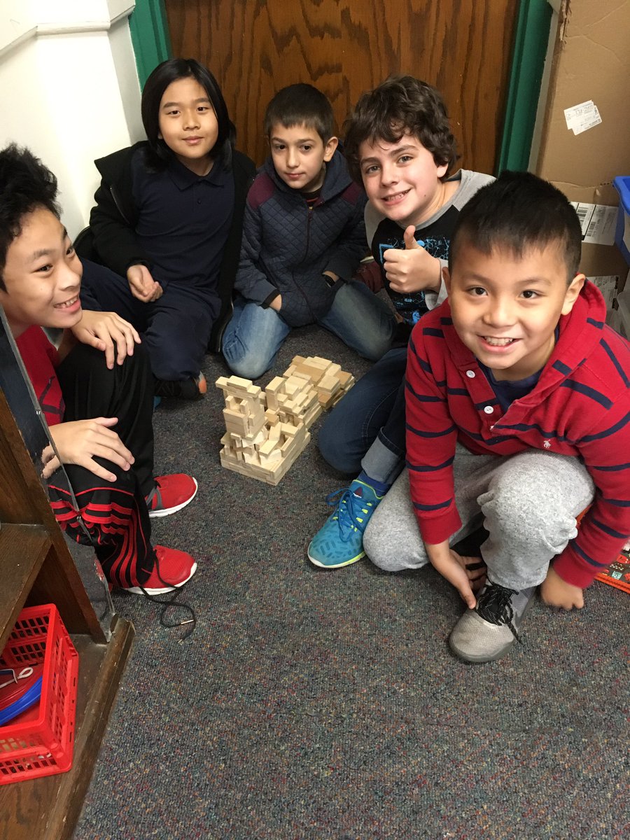 We built a school out of blocks during indoor recess!!