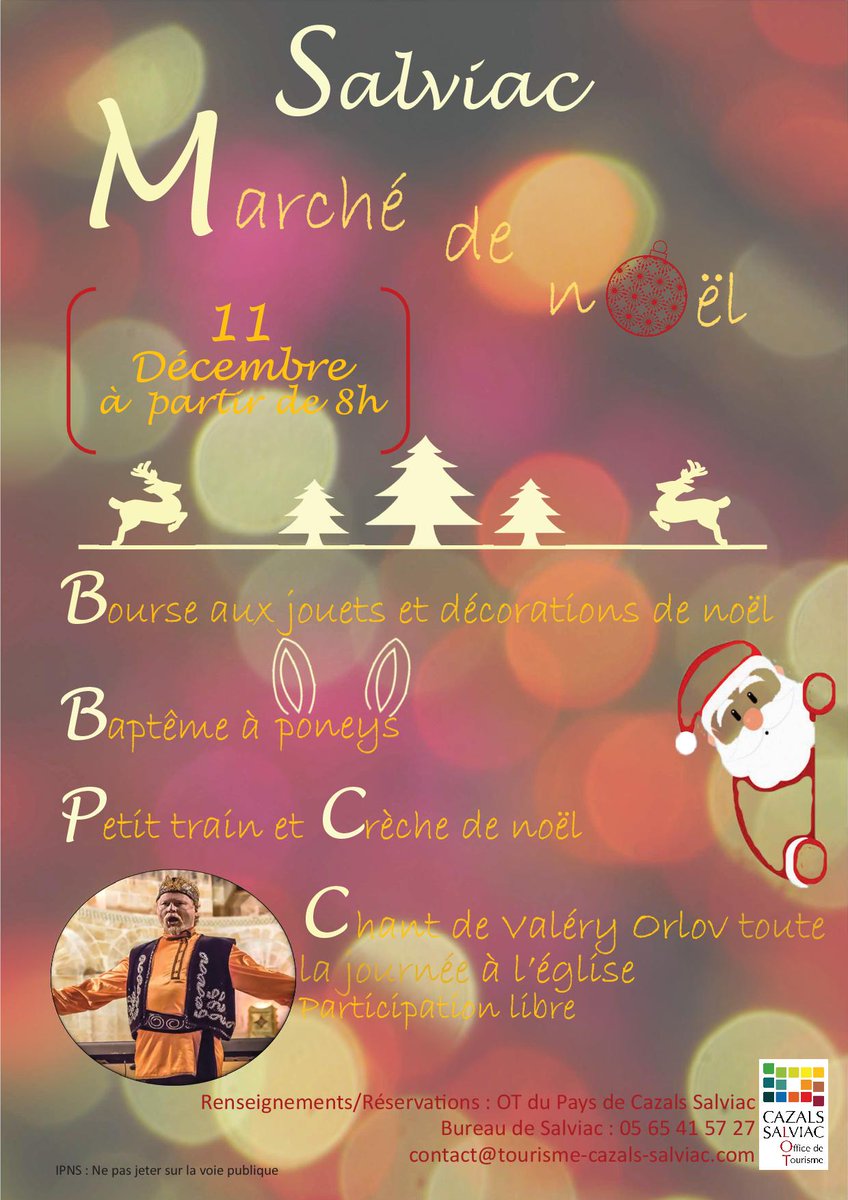 Dimanche 11 décembre, n'oubliez pas le marché de noël de Salviac ! 
#cazalssalviac #Noel #Noel2016 #lot #occitanie