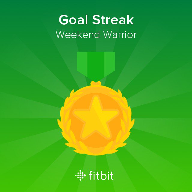 runnerjang's tweet photo. I reached my goal of 10,000 steps every day of the Weekend Warrior challenge! #Fitbit https://t.co/U2XXrlBHW5