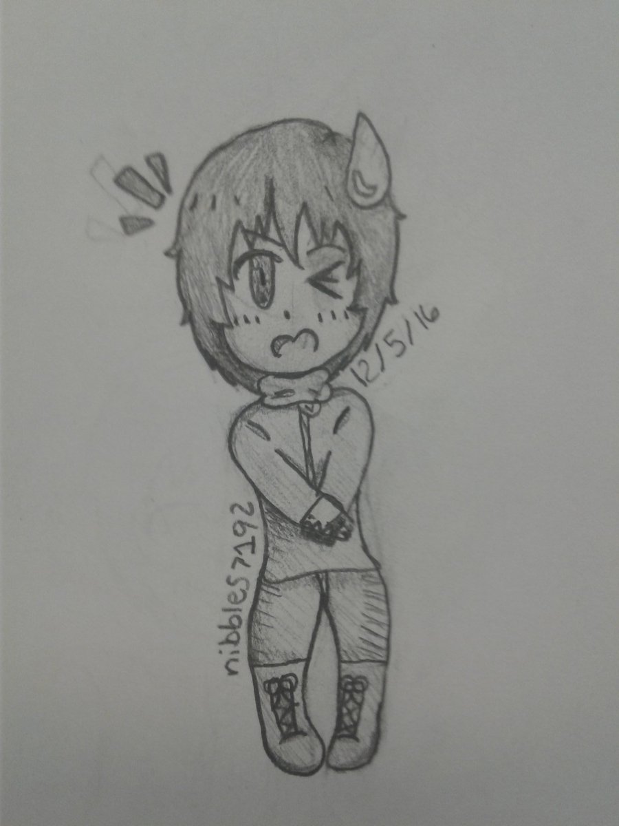 nibbles7192's tweet photo. I did a quick #Sketch of my #OC Blue during math, I actually did my work for once though! #Art #Anime #Colation https://t.co/65KeRI1pnG