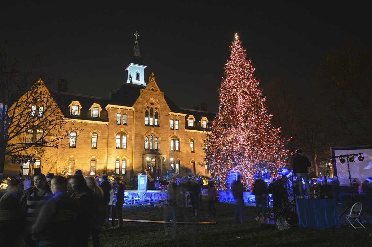 SetonHall's tweet photo. Get into the Christmas spirit as we light the 60-foot Norway Spruce tomorrow night. https://t.co/tsdzYx3mjc https://t.co/Y0DNca6SFb