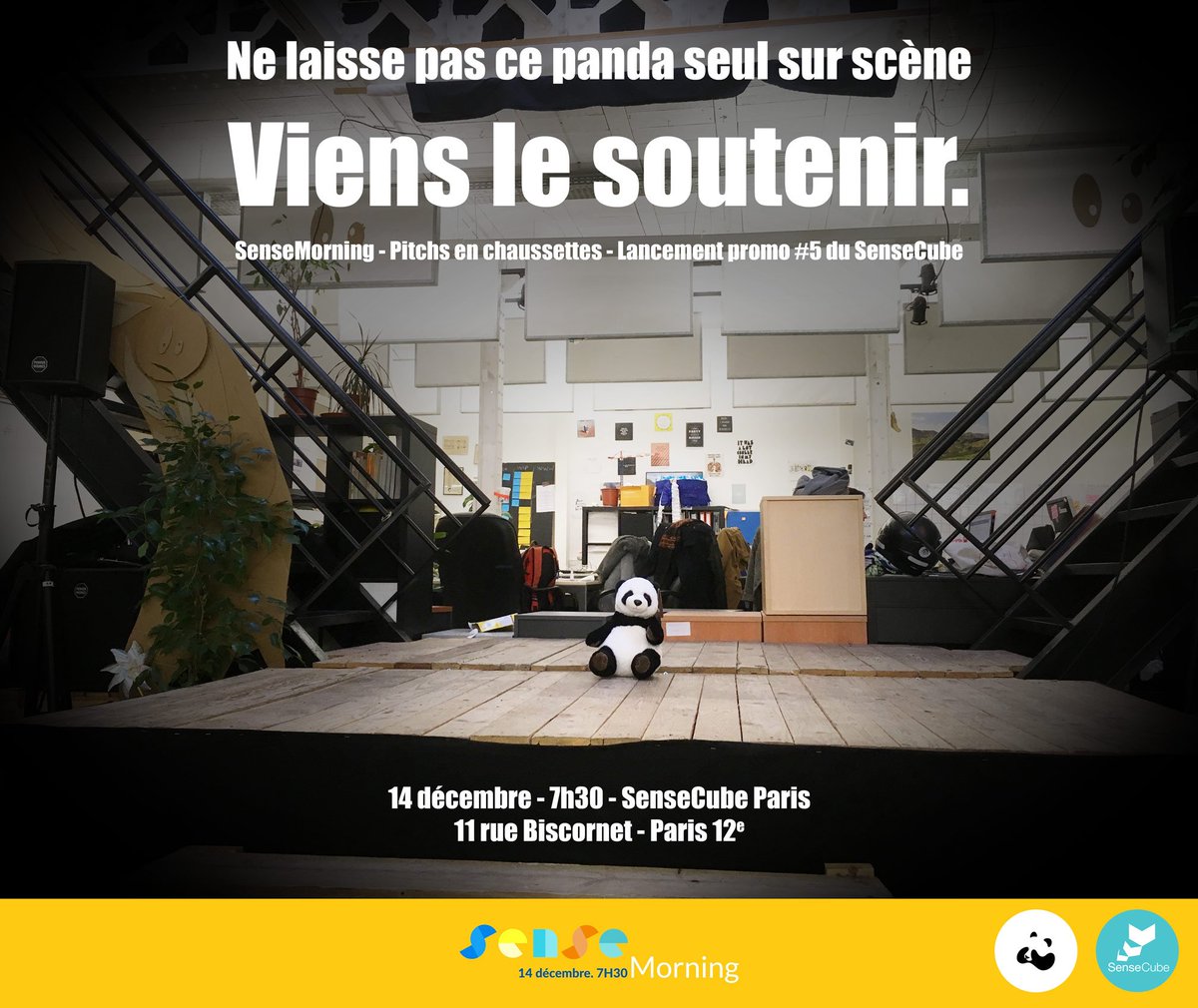 pandaguidesme's tweet image. 8 #startups, 3 minutes par projet, 200+ invités : on #pitch au #SenseMorning @SenseCubeCC le 14/12 ! Qui vient ? #ESS #excited #innovation