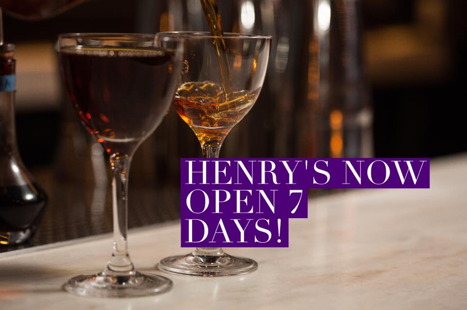 Starting tonight, Henry's is open 7 DAYS A WEEK! Come celebrate #repealday with us!