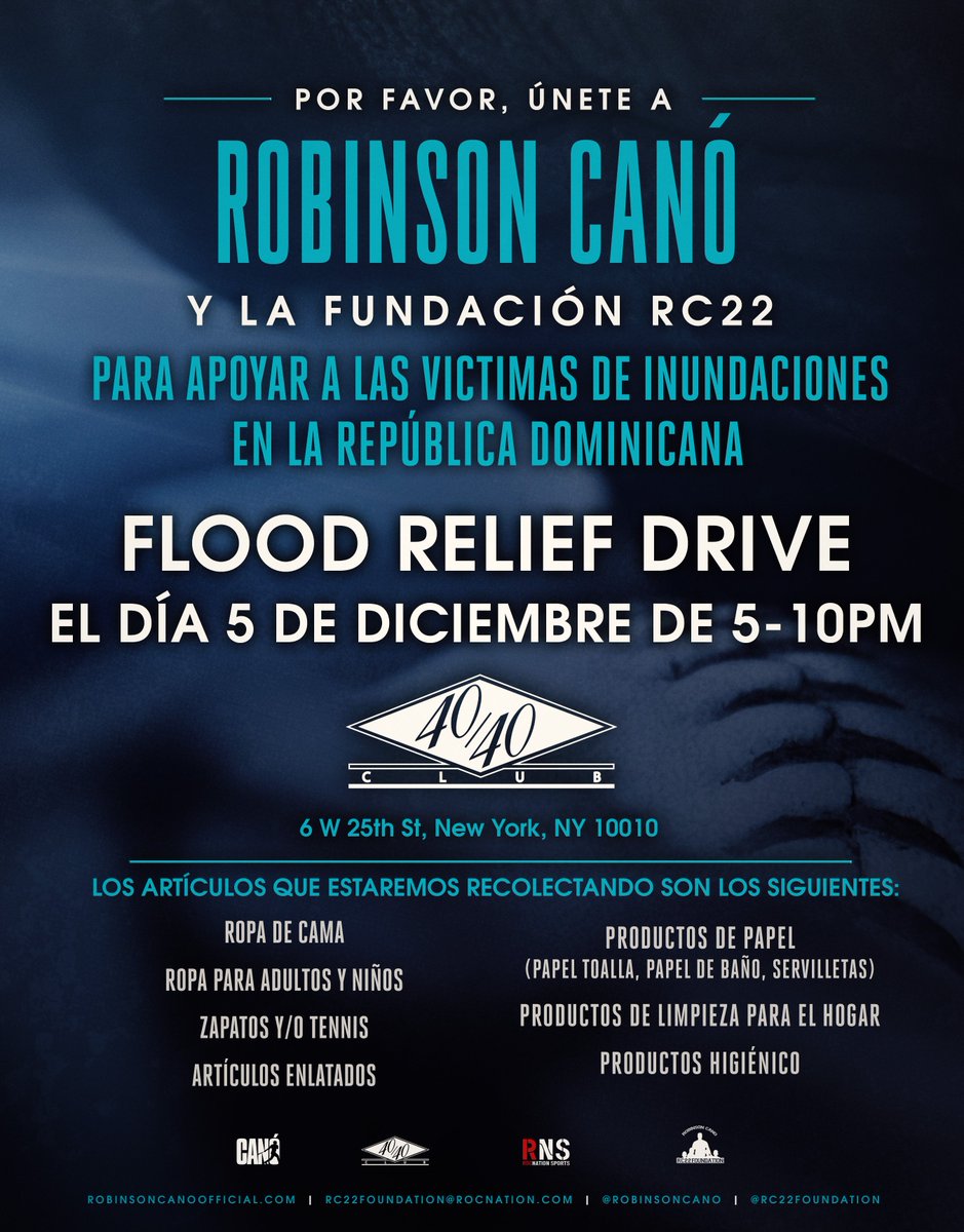 Erickaybar's tweet photo. Yo me uno a los esfuerzos de mi hermano @RobinsonCano para apoyar a las víctimas de las inundaciones en la RD: https://t.co/VRJeXTtfZ4 https://t.co/8ZsSvRNUGd