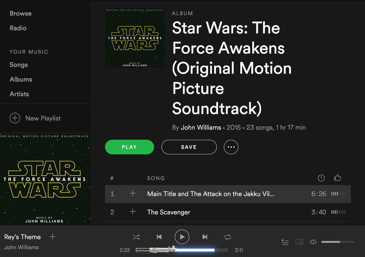 star wars spotify lightsaber