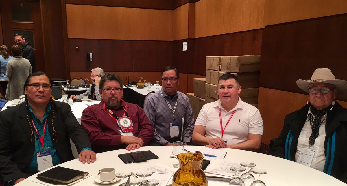 SamsonCree's tweet photo. Maskwacis Cree Chiefs & Elder Nepoose with @AFNAlberta1 RC Makinaw this morning at the AFN Special Chiefs Assembly #afn2016 #AFN https://t.co/k2OHIK8DJX