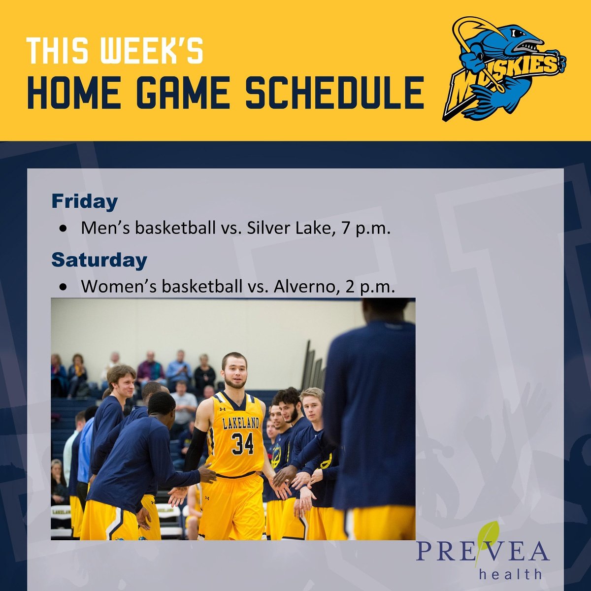 LUMuskies's tweet photo. Take a break from studying for finals and support @LakelandWbb and @LUmuskiesHoops this week! https://t.co/rFTJbd21jr