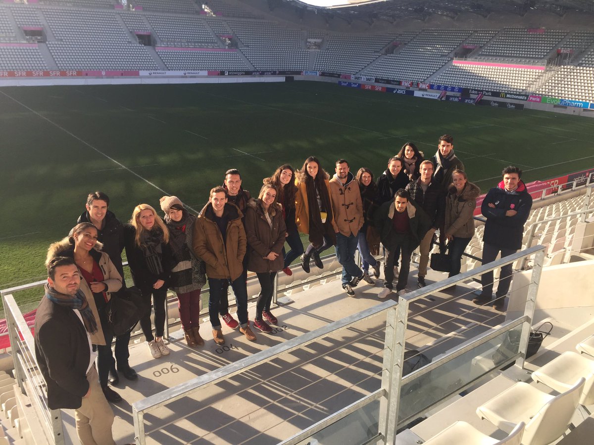 M2SLEMUPSaclay's tweet photo. Visite du stade Jean Bouin ce matin avec le directeur des opérations du @SFParisRugby, @vincebrill. https://t.co/k0i91OAIld