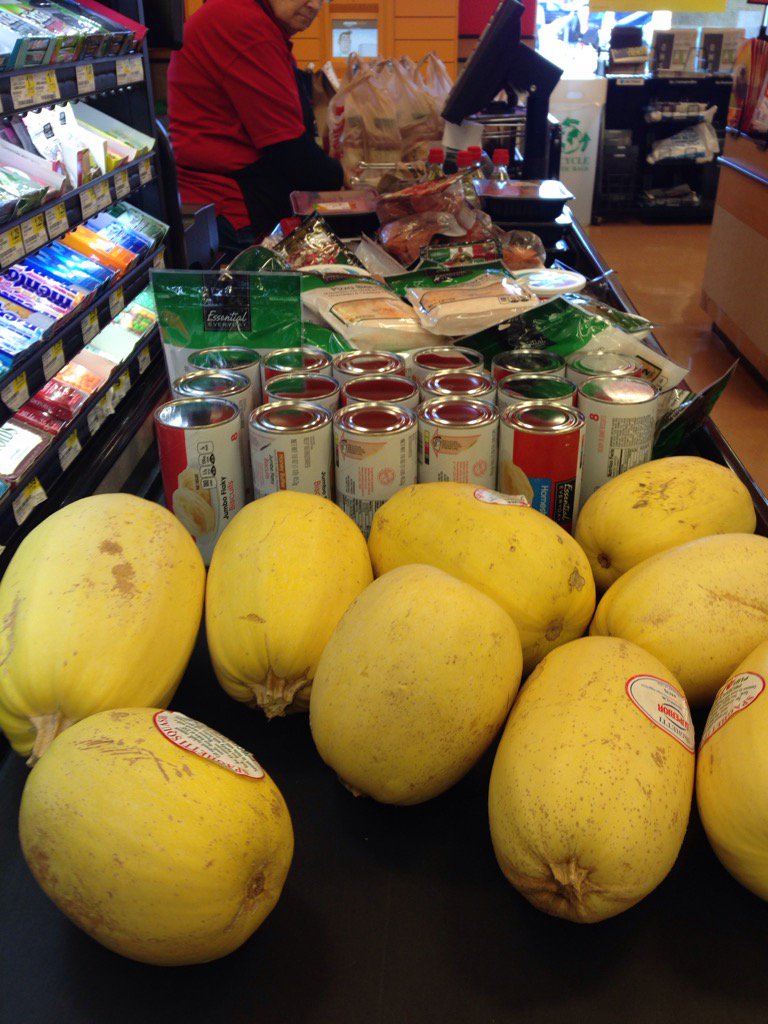 And this month our families will make baked spaghetti squash will send the recipe instructions and all the groceries