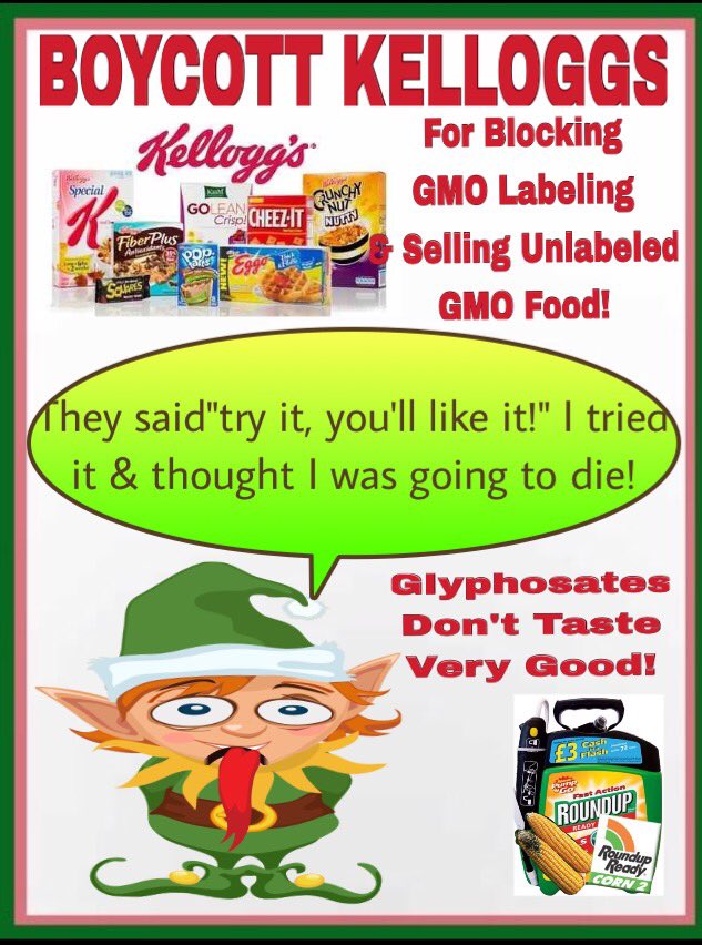 rosevine3's tweet photo. 🎄BOYCOTT @KelloggsUS TELL THEM U DON'T WANT POISON IN UR FOOD🎄 @TheGOPJesus @VirginiaInCal @janeface15 @MiepBos @magdalrose  @OVERSEASBRATS https://t.co/kwXXztz2HY