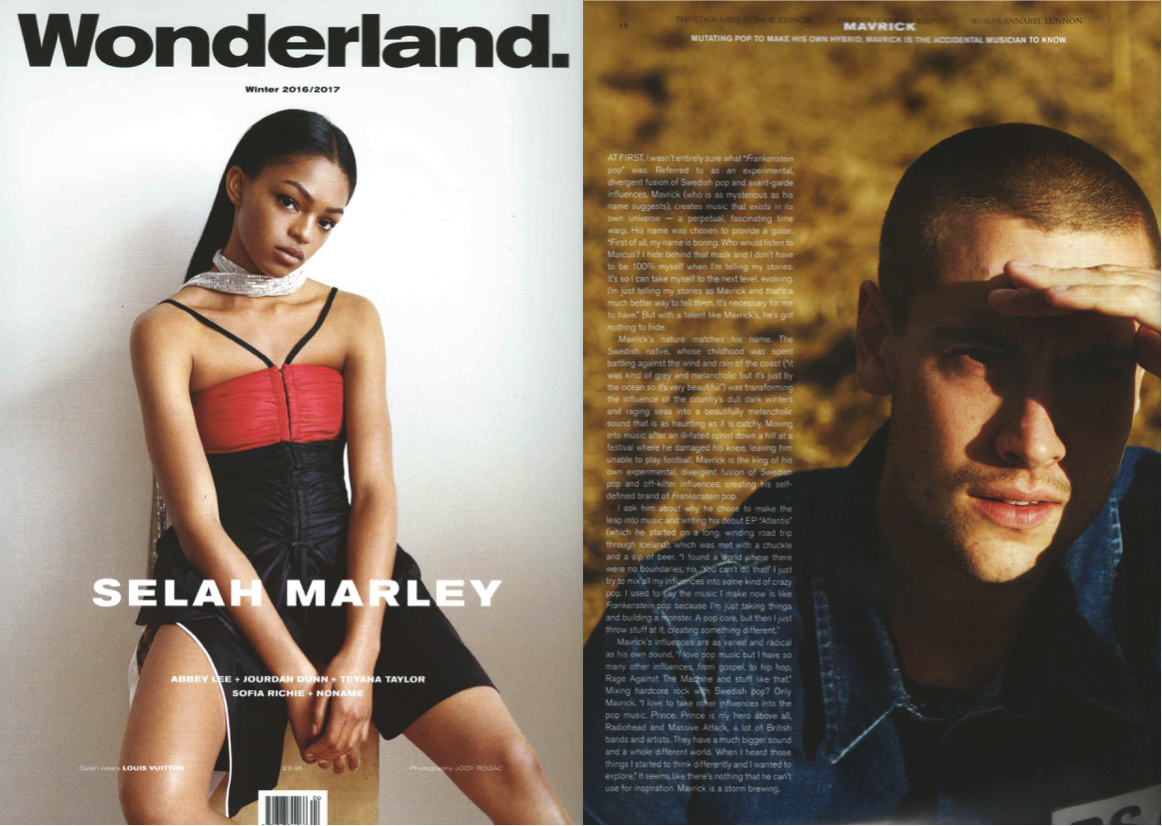Grab a copy of the NEW Winter Edition of <a href="/wonderlandmag/">Wonderland</a> - 
Page 16 for <a href="/whoismavrick/">Mavrick</a> full interview