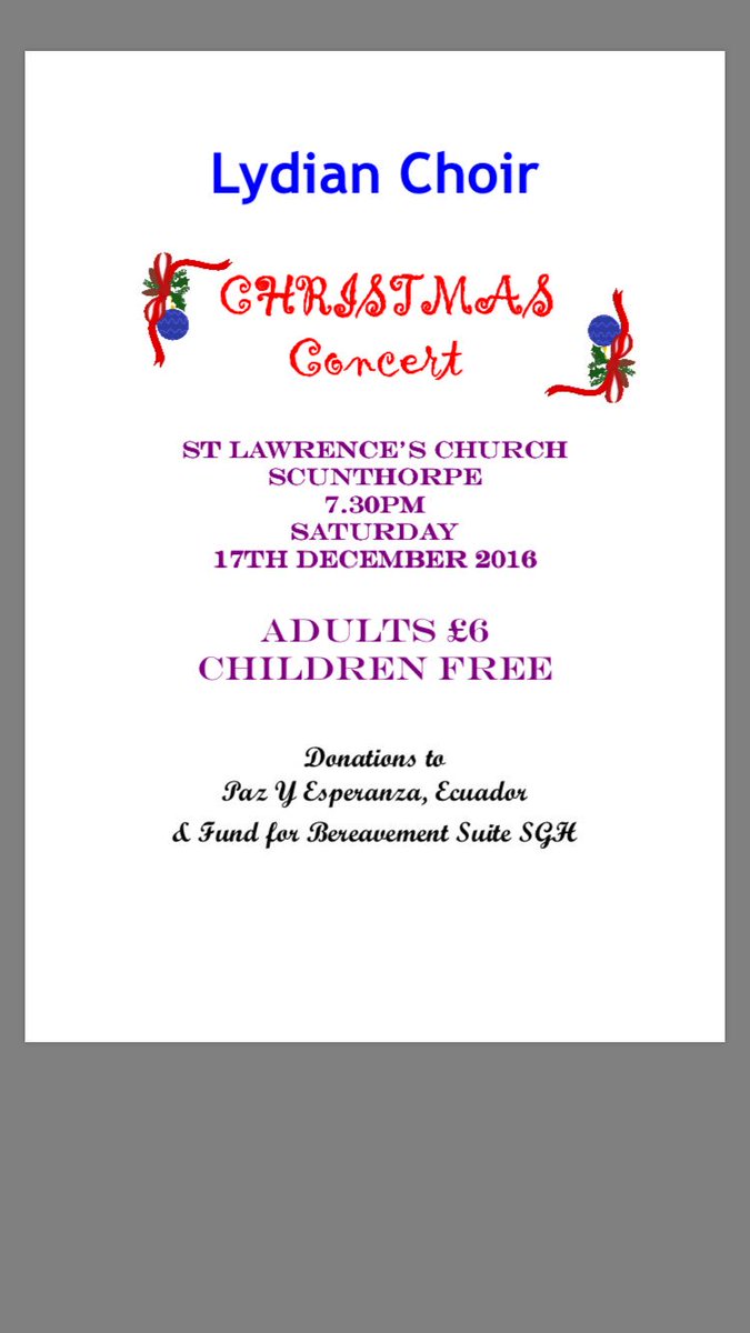Tickets available from choir members - fab programme - sounding great in rehearsals!