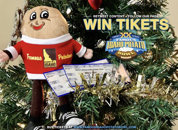 IDPotatoBowl's tweet photo. Retweet and follow to WIN! Who is excited for the Idaho Vandals and Colorado State Rams!! 

5 winners will be picked tonight for tickets! https://t.co/EKLmGzYmfL